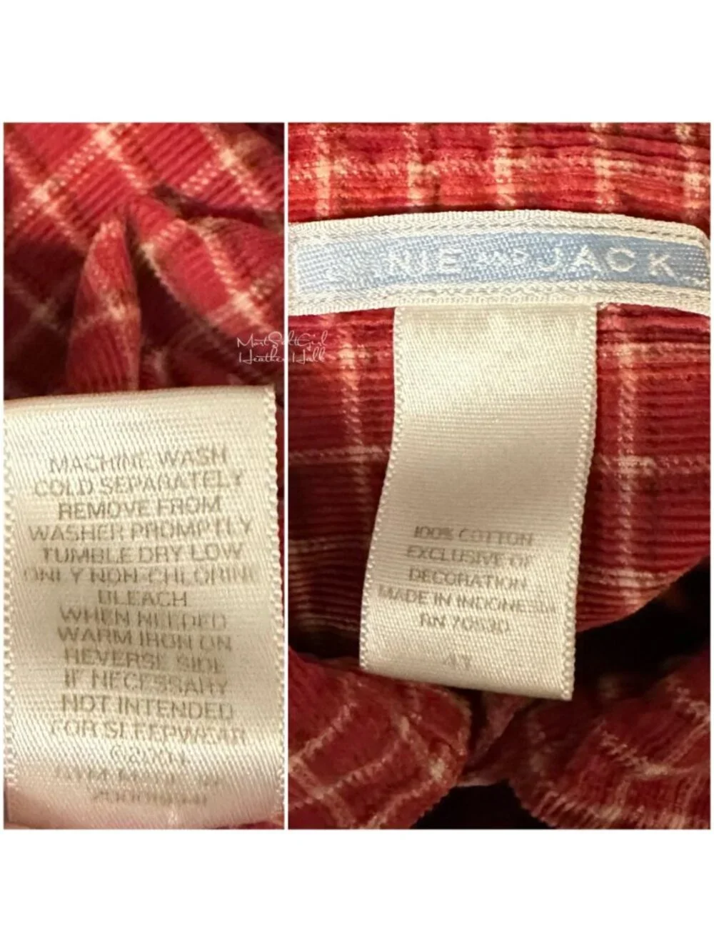 Janie & Jack Burgundy Checkered Cotton Thin Corduroy Button-Up Shirt Size 4T